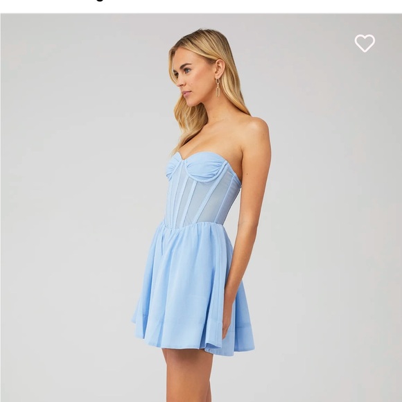 Bardot - Hart Corset Mini Dress In Artic Blue women’s size medium - Picture 5 of 8